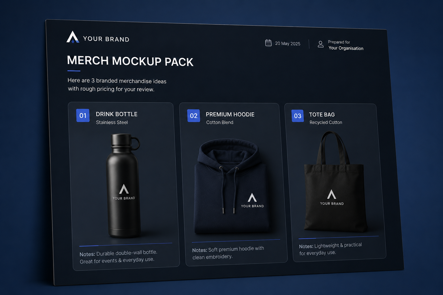 Sample merch mockup pack